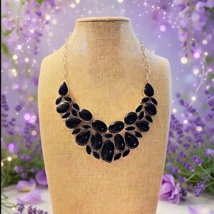 Sterling Silver Onyx Necklace - Statement Necklace Handcrafted NWOT